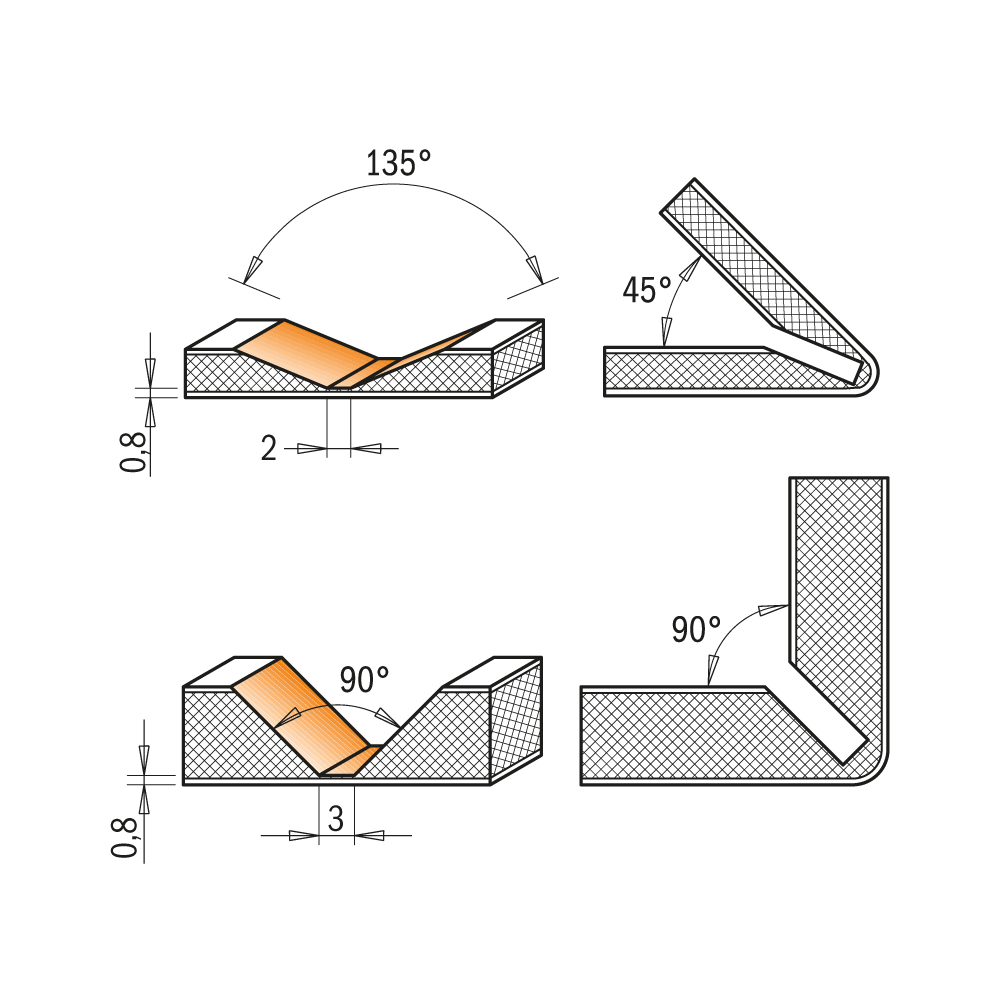 Čelní fréza pro Alucobond - D=18 I=7,4 A=90 S=8