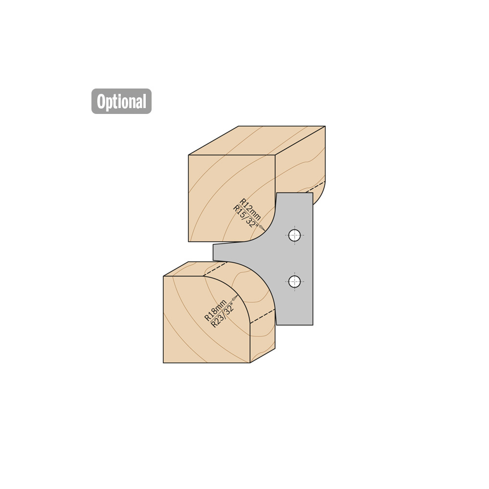 CMT Zaoblovací frézovací hlava konvex-konkáv - D=136 I=34,8 F=50 RPM=5600-9300