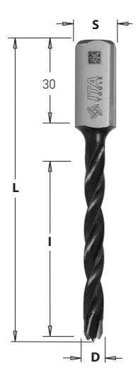 Vrták kolíkovací neprůchozí (D=4; l=35; L=70; S=10x30) LH