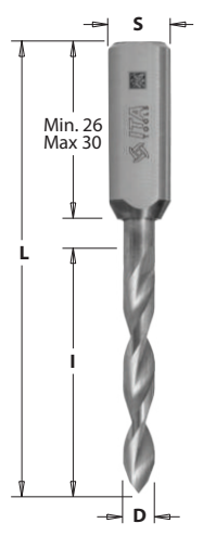 Vrták kolíkovací průchozí (D=10; l=35; L=70; S=10x27) LH