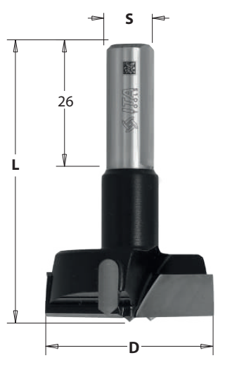 Sukovník strojní pro kolíkovačky a CNC (D=14; L=57,5; S= 10x26) LH