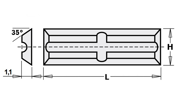 Mini výměnný nůž HM - 50,0x6,5x1,1mm KCR08 <35