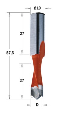 Kolíkovací vrták neprůchozí EXTREME (D=9 mm; I=27 mm; L=57 mm; Z2) LH