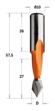 Kolíkovací vrták průchozí (D=4,76 mm; I=35 mm; L=70 mm; Z2) LH