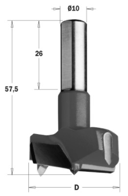 Sukovník pro strojní vrtání (D=34 mm; L=57,5 mm; Z2) RH