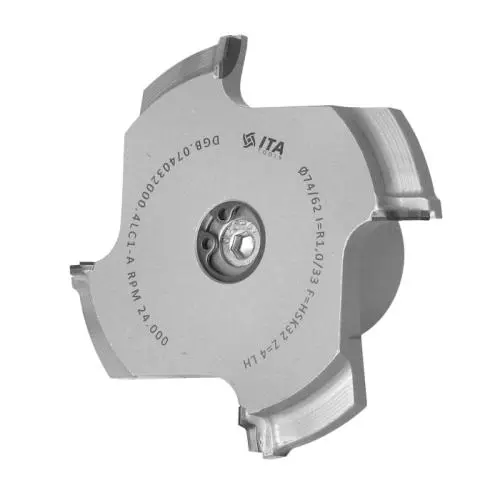 Diamantová frézovací hlava RADIUS 1; D=74mm; D1=62mm; Z4; LH