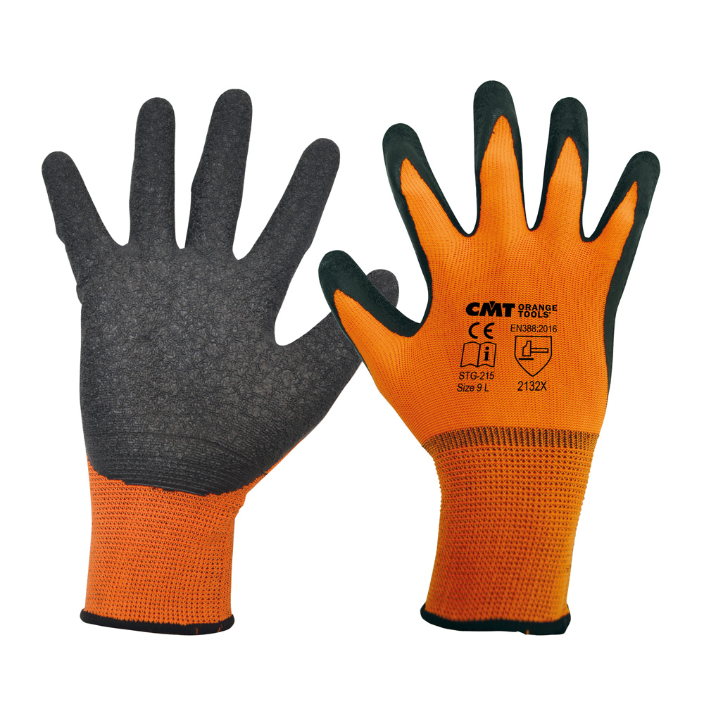 CMT Ochranné rukavice potažené latexem - L