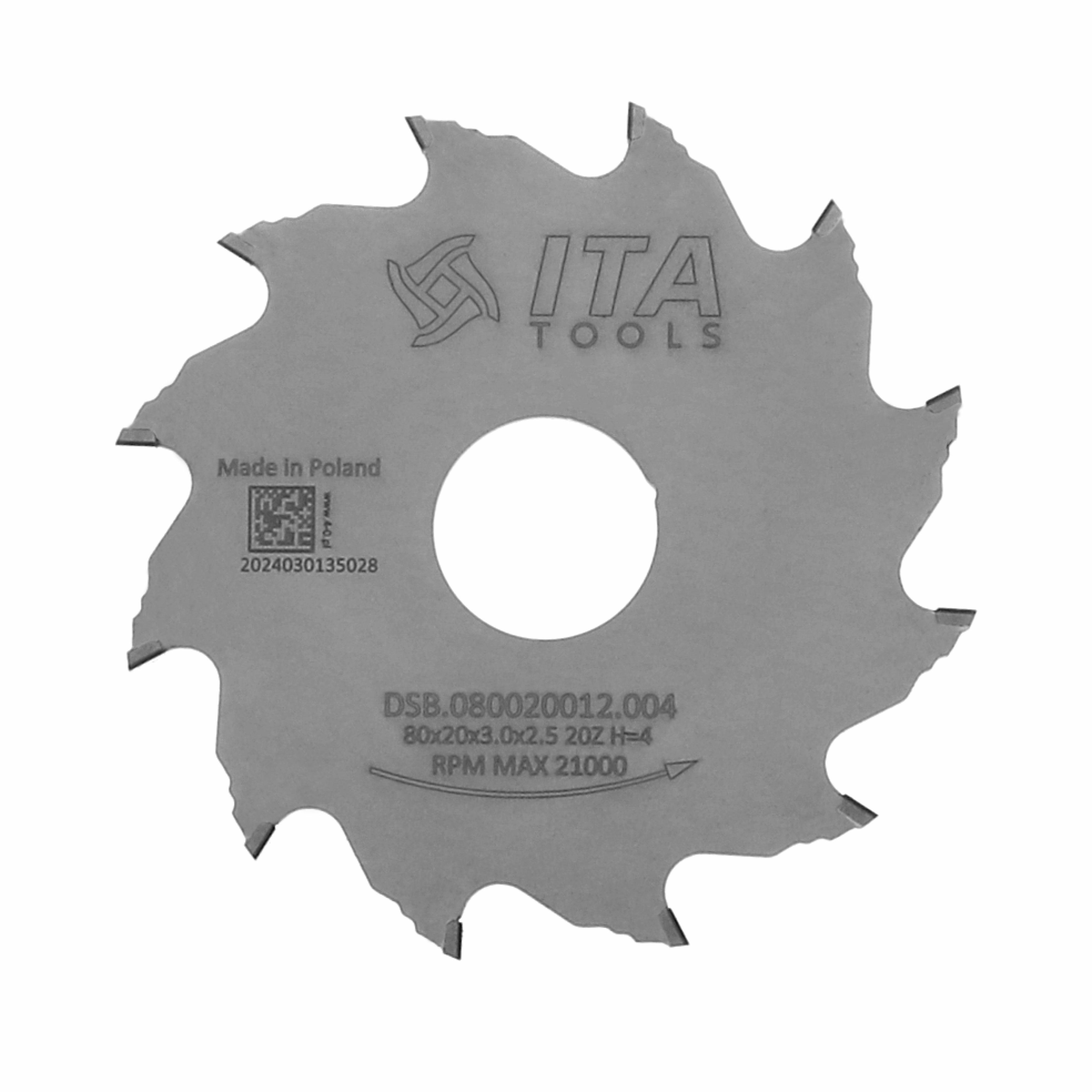 DIA předřezový kónický kotouč (D=80 F=20 Z=12 K=3,0/4,0 P=2,2 H=4)