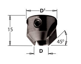 Záhlubníky pro 4 drážkové vrták (D=3,5mm; D1=16mm) RH