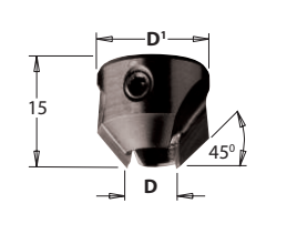 Záhlubníky pro 4 drážkové vrták (D=10mm; D1=20mm) LH