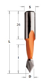 Kolíkovací vrták průchozí EXTREME (D=5 mm; I=27 mm; L=57,5 mm; Z2) RH