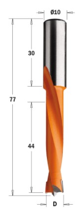 Kolíkovací vrták neprůchozí (D=12 mm; I=44 mm; L=77 mm; Z2) LH